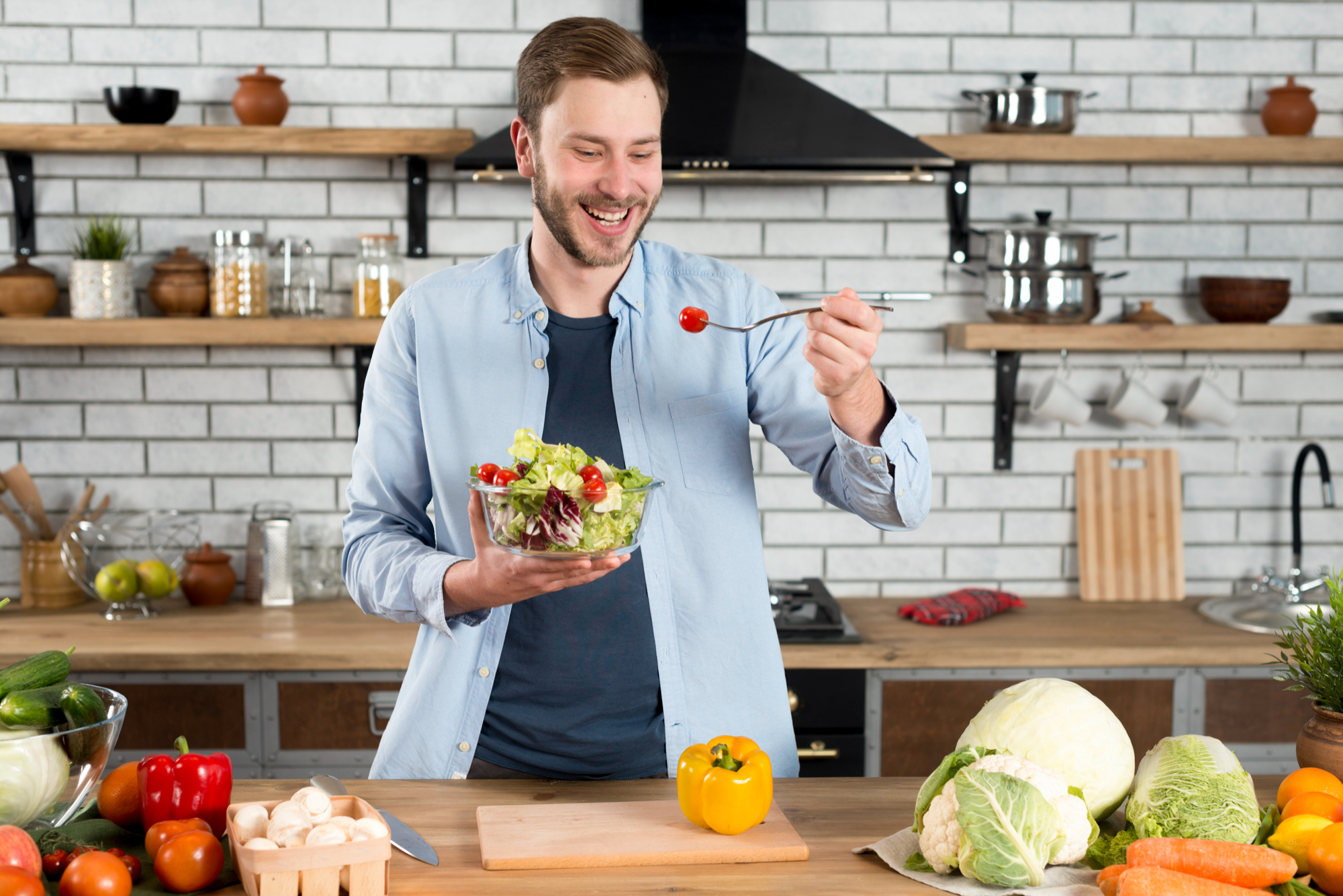 Preparación tranquila de alimentos frescos